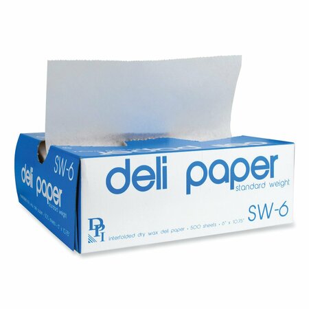 DURABLE PACKAGING Interfolded Deli Sheets, 10.75 x 6, Standard Weight, 500 Sheets/Box, PK12, 12PK SW6